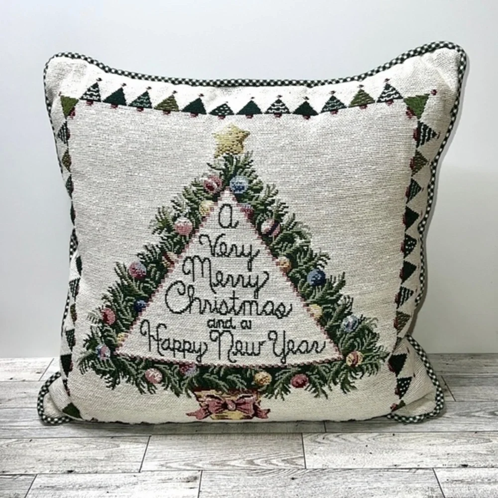 Christmas and New Year Decorative Square Throw Pillow